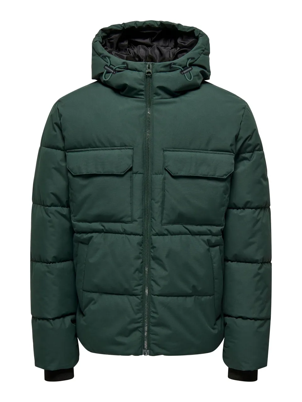 Only & Sons Onselijah Giacca Uomo Nera Imbottita Cappuccio