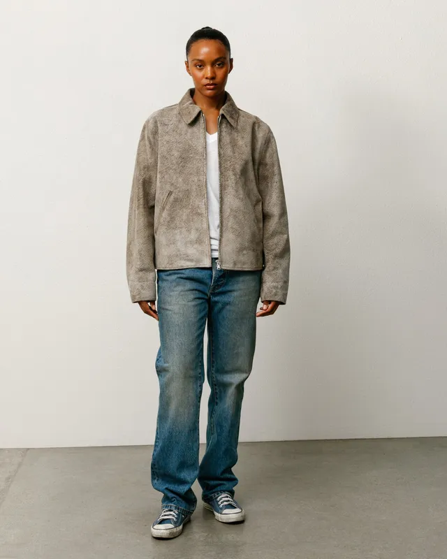 Stussy Garage Jacket giacca pelle suede trapuntata