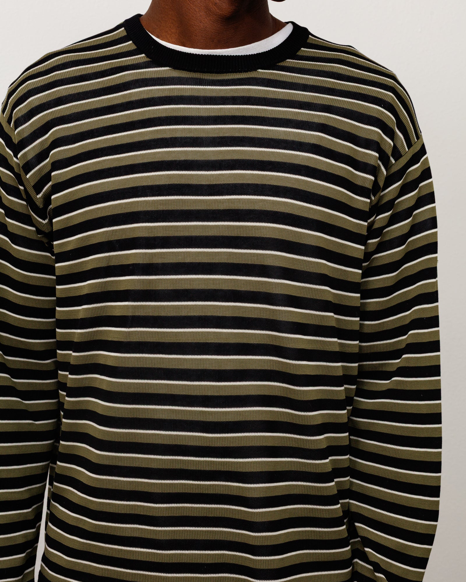 Stussy Lightweight Stripe Sweater maglione nero