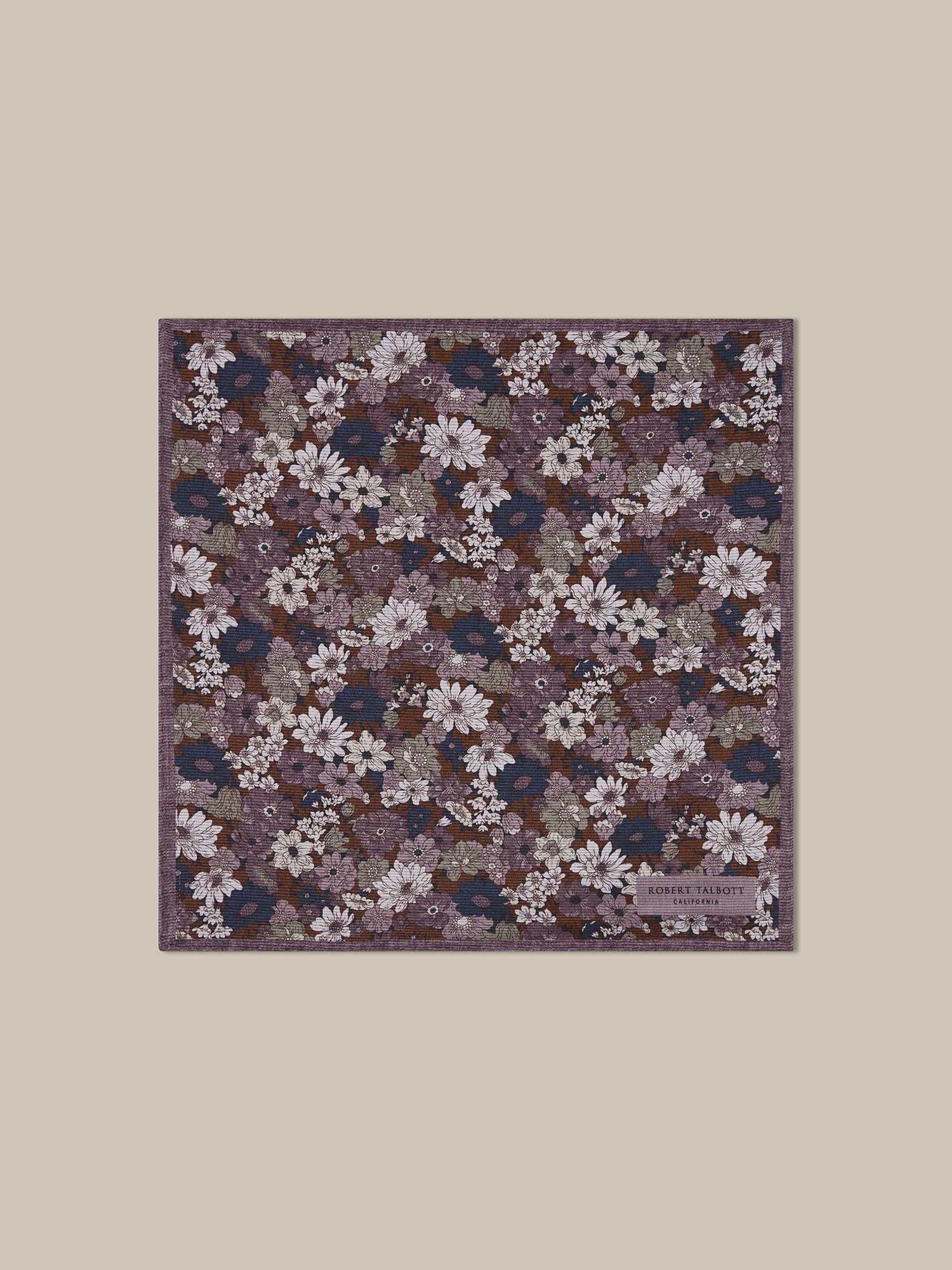 Robert Talbott Collins Floral pochette seta lilla OS