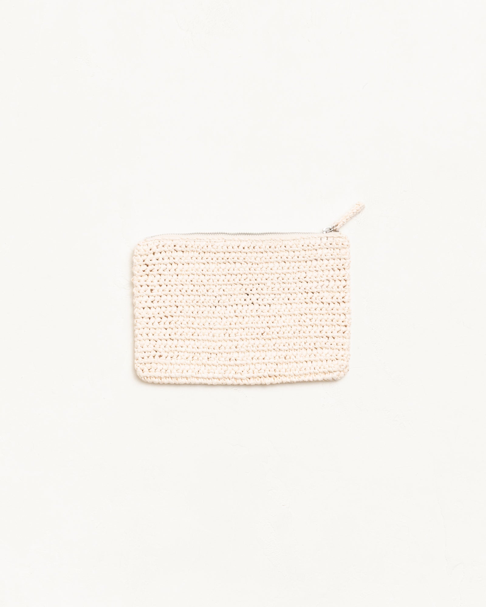 Stussy Woven Zip Pouch pochette avorio 24 cm
