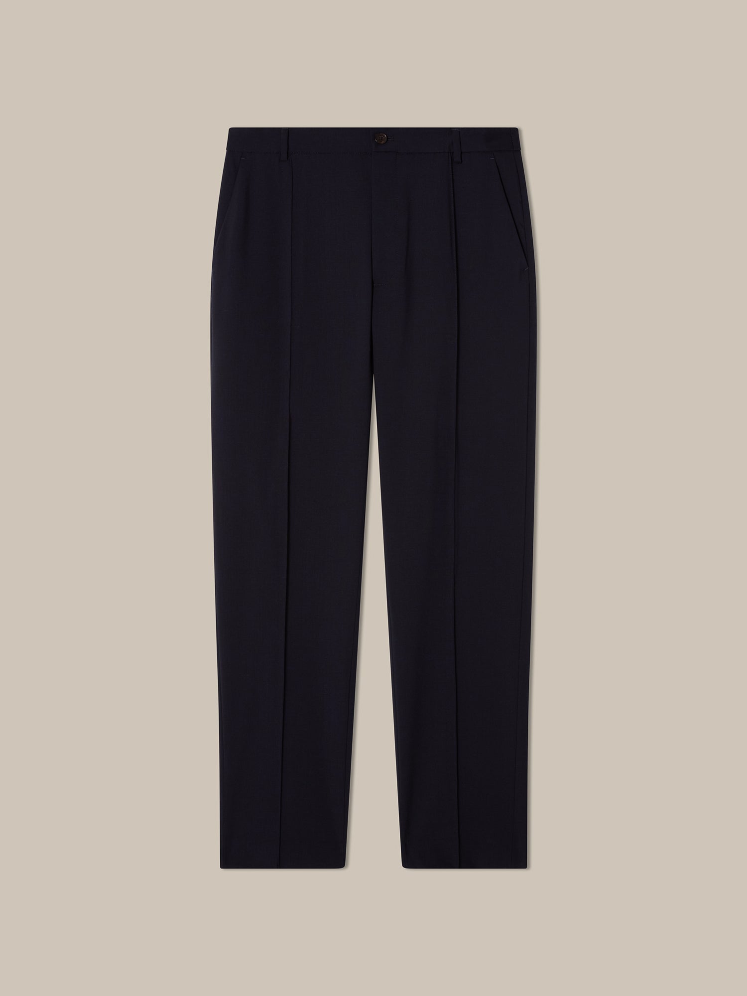 Robert Talbott Stewart Pantalone Lana Blu Navy Tech Wool