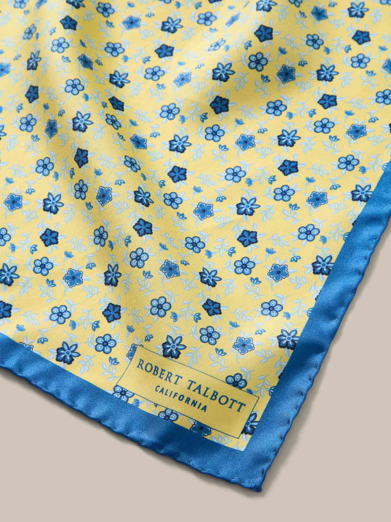 Robert Talbott York Flower Multi Pochette Seta Gialla