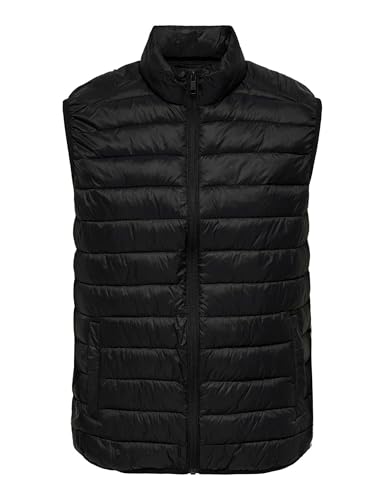 Only & Sons Onsraff Gilet Trapuntato Uomo L Nero