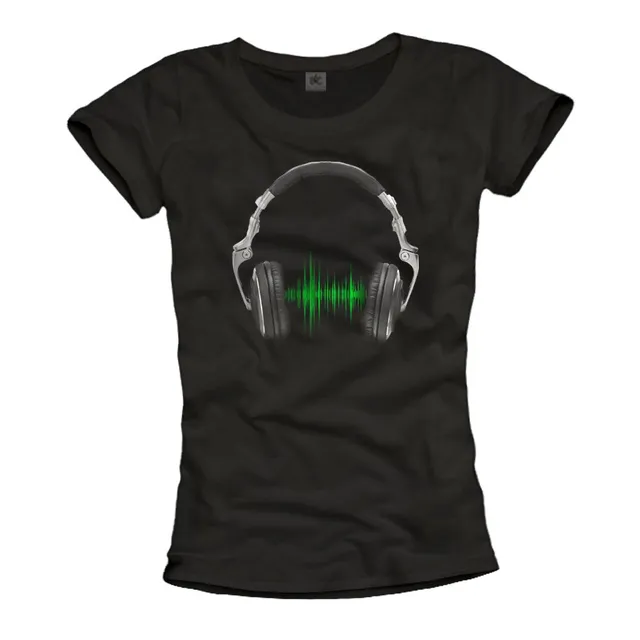 MAKAYA Musica Hip Hop Cuffie T-Shirt Donna L 100% Cotone