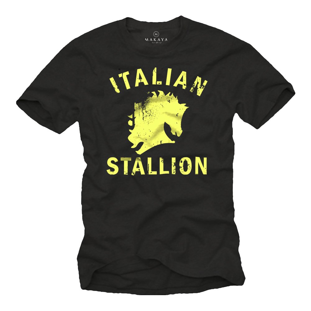MAKAYA Italian Stallion T-Shirt Uomo L Cotone Gym