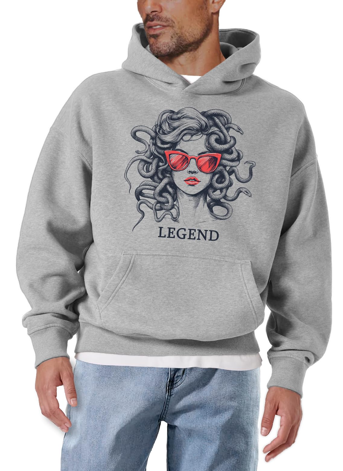 MAKAYA Medusa Felpa con Cappuccio Uomo 3XL Cotone