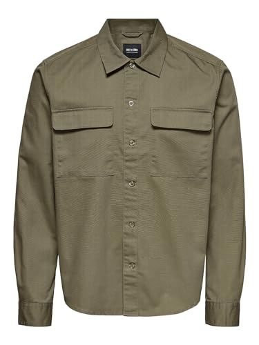 Only & Sons Onsmatti camicia overshirt twill maniche lunghe