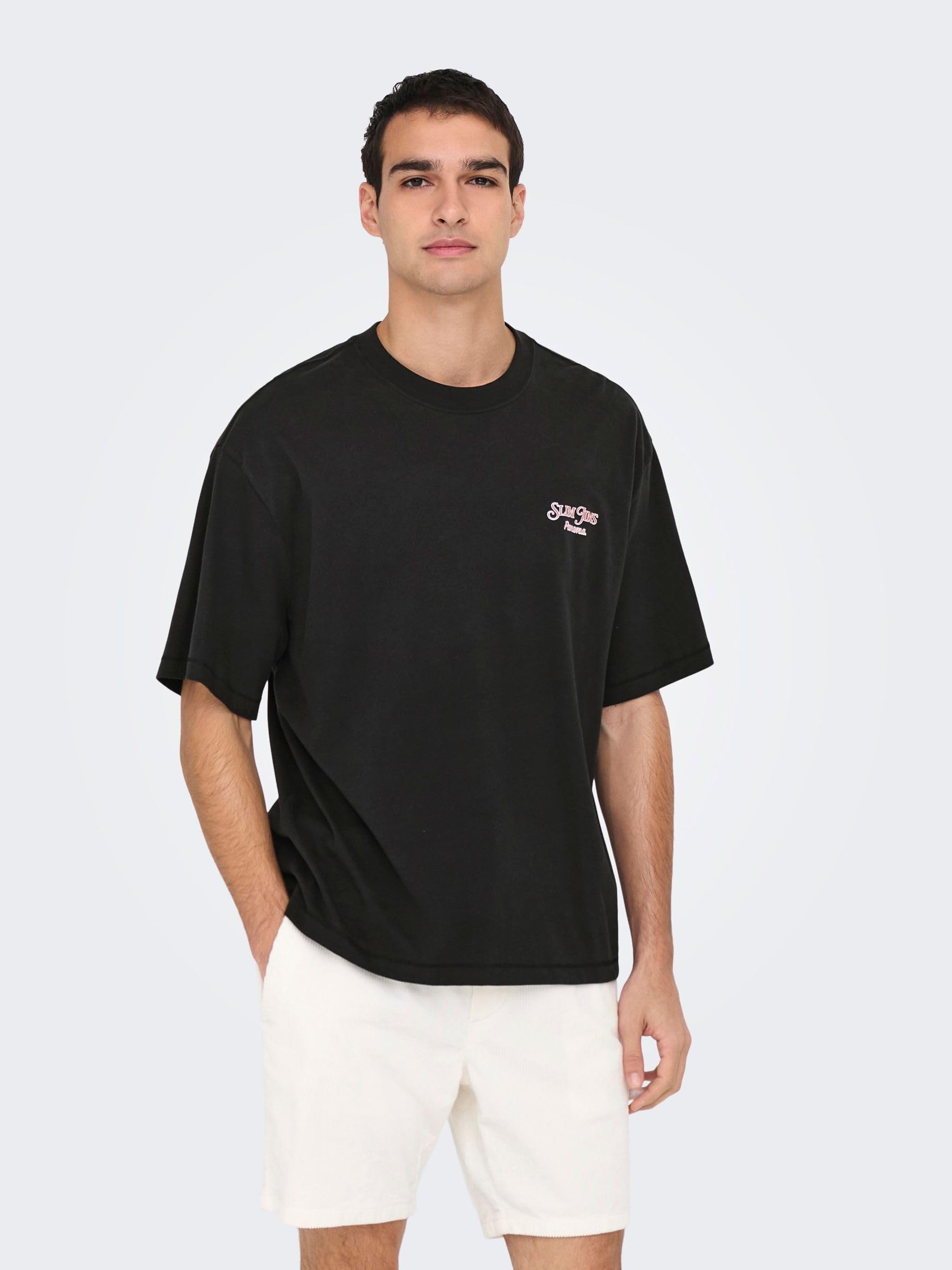 ONLY & SONS Onsmalik Jims T-shirt Uomo manica corta cotone