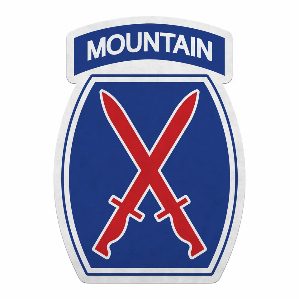 7.62 Design 10th Mountain gagliardetto feltro 46x32 cm