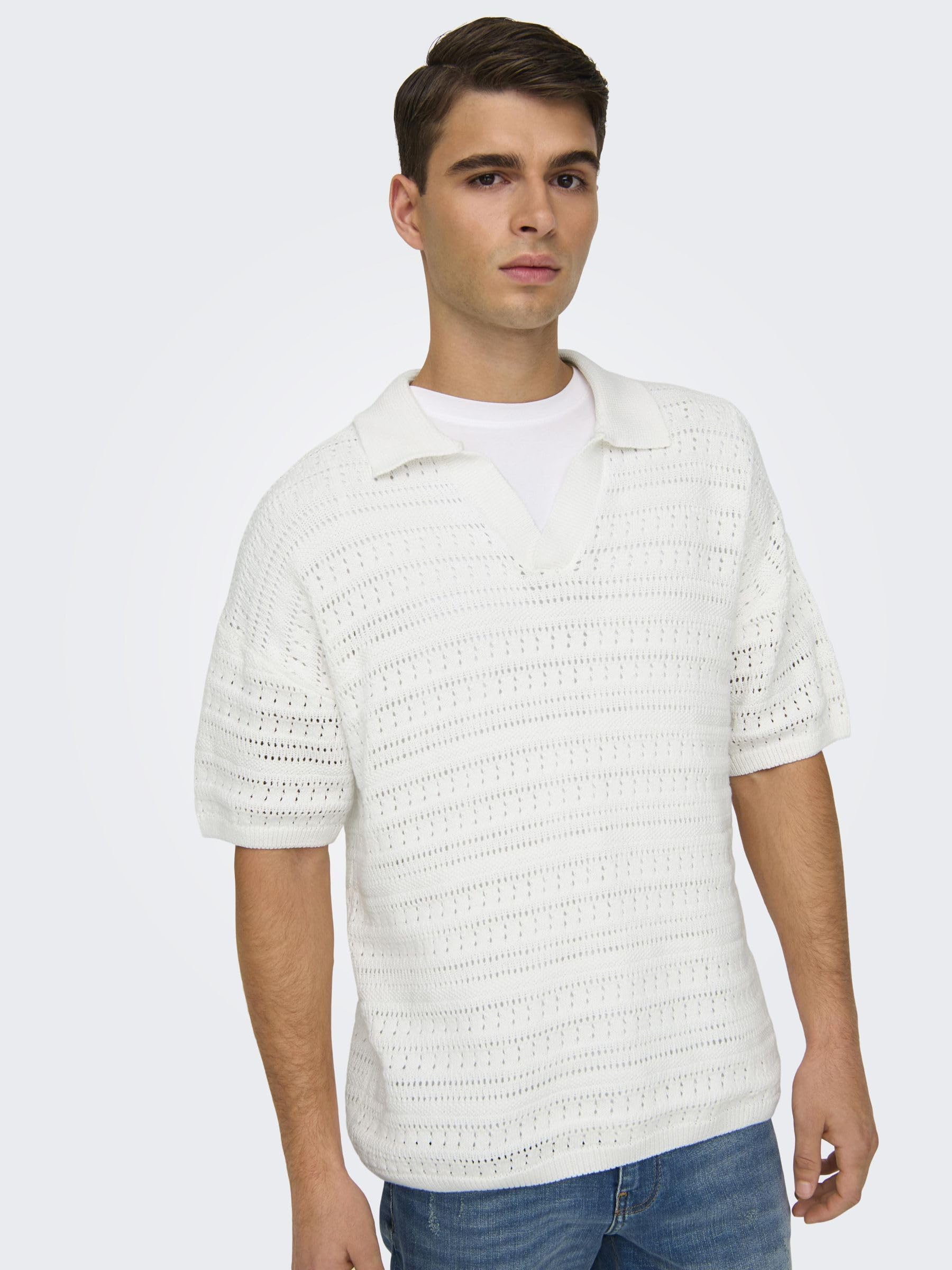 ONLY & SONS Grayson polo knit uomo Cloud Dancer M