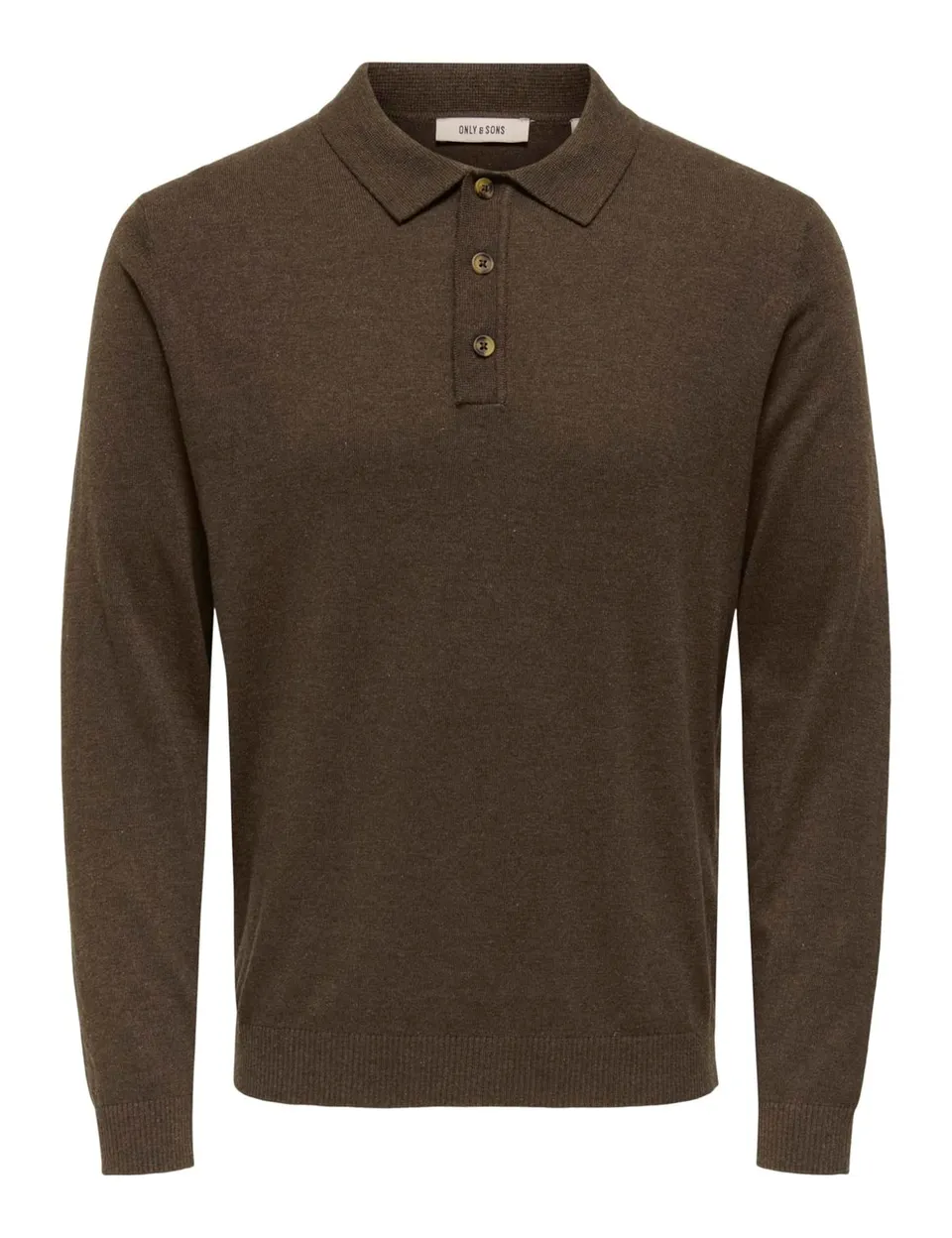 ONLY & SONS ONSLOUI Polo Maglia Lunga Caffè