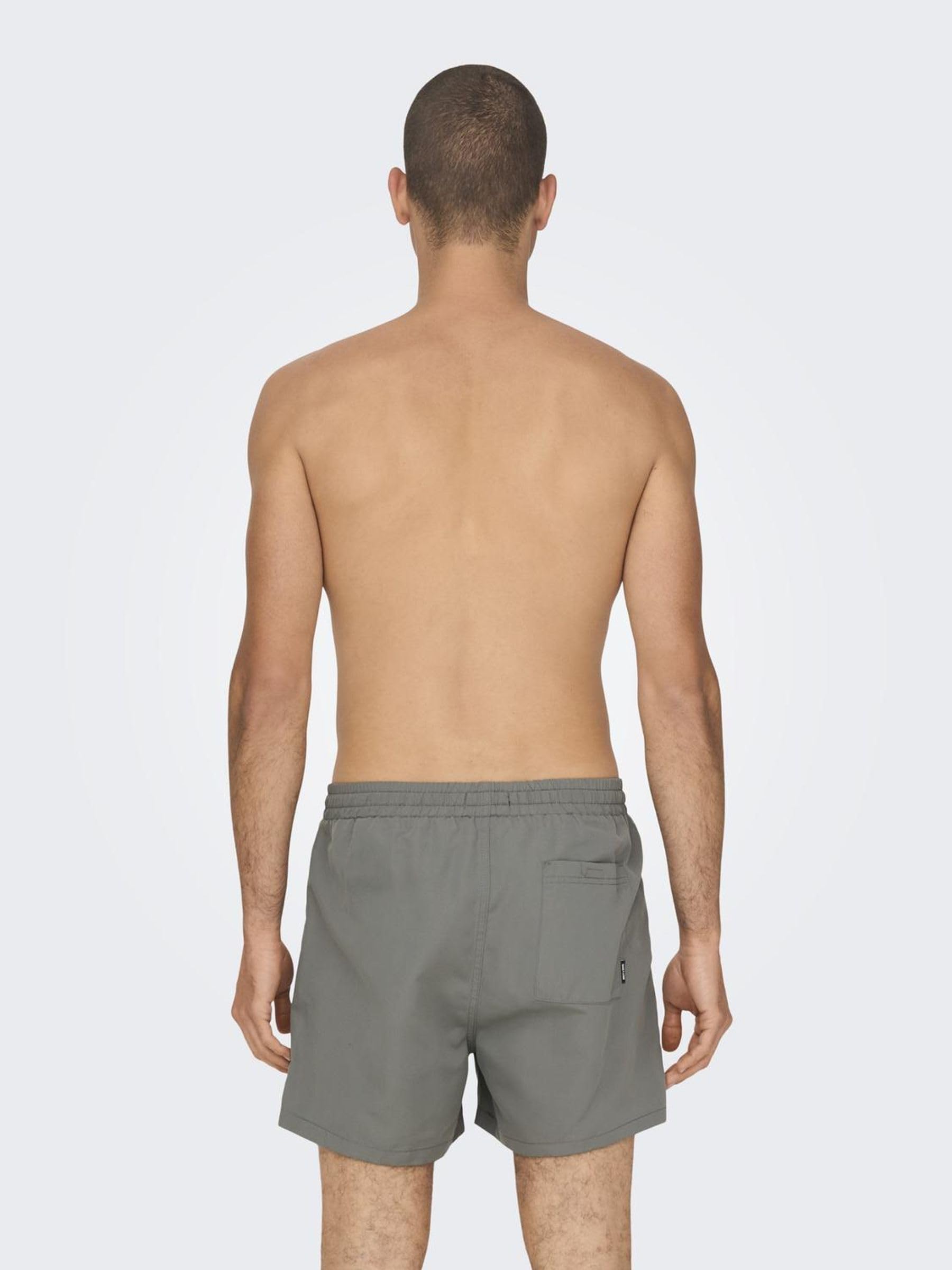 Only & Sons Costume Uomo Castor Gray Boxer Mare Poliestere
