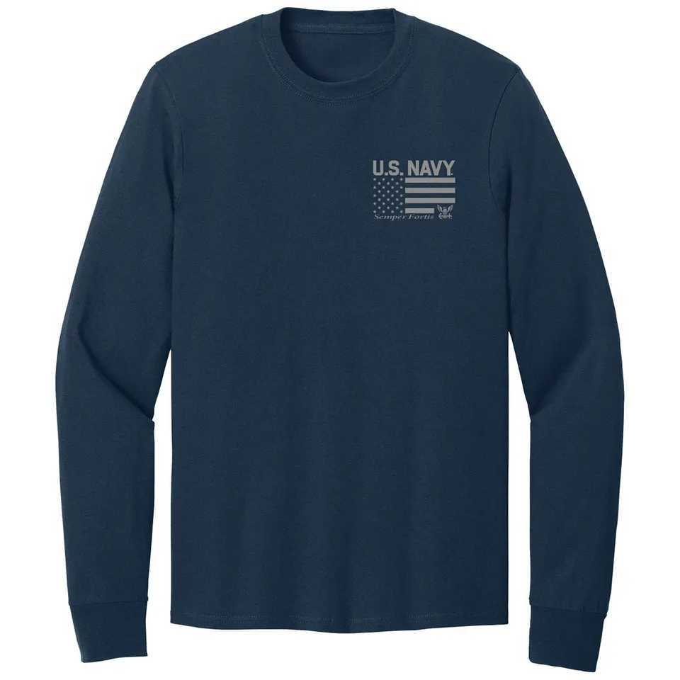 7.62 Design T-Shirts Maglia Maniche Lunghe Navy Blu LG
