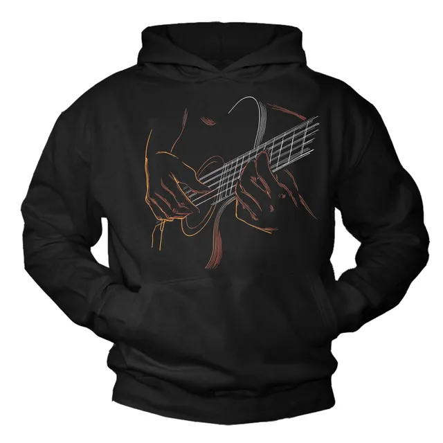 MAKAYA Chitarra Rock felpa con cappuccio uomo taglia M cotone