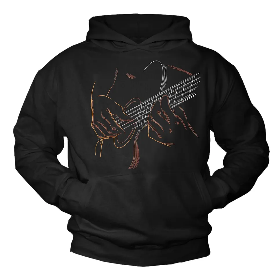 MAKAYA Chitarra Rock felpa con cappuccio uomo taglia M cotone