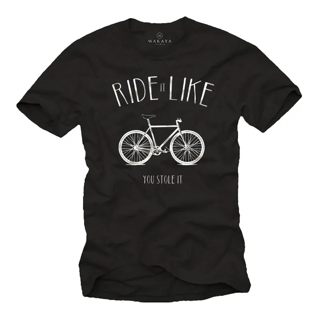 MAKAYA Ride It T-Shirt Uomo Cotone Bici Taglia L