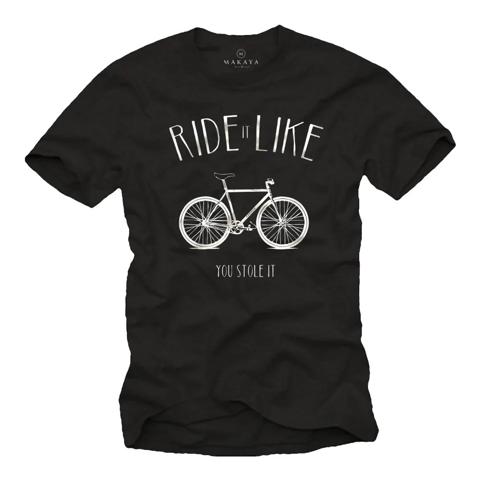 MAKAYA Ride It T-Shirt Uomo Cotone Bici Taglia L
