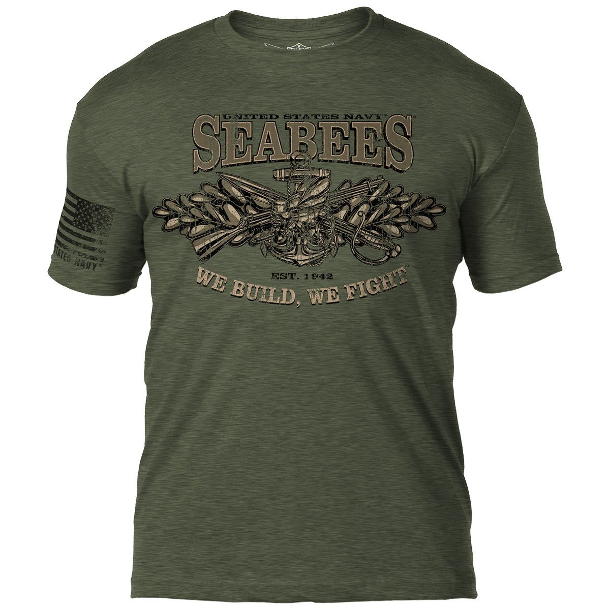 7.62 Design Seabees Battlespace maglietta verde militare uomo