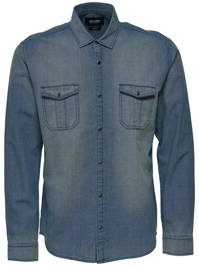 Only & Sons Onsvitak Camicia Uomo M Cotone Tasche