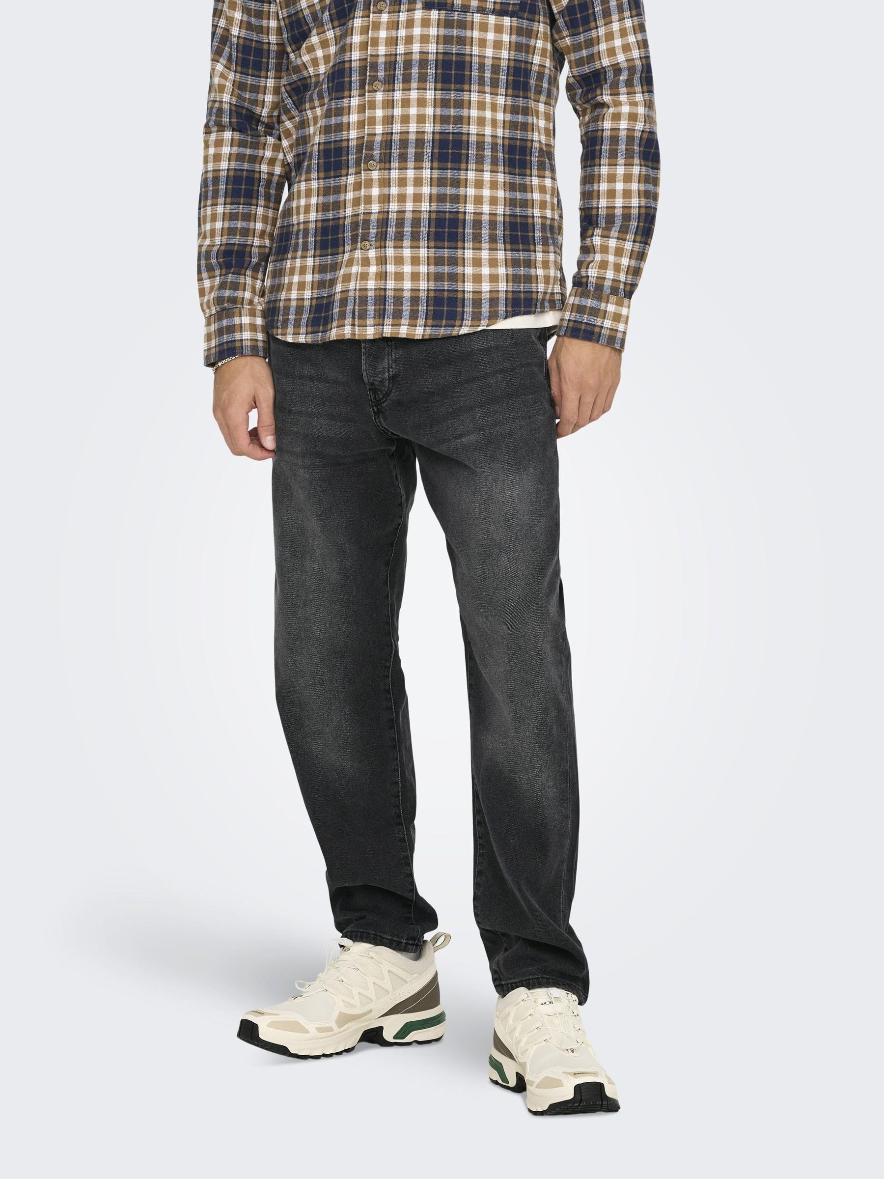 Only & Sons Onsyoke Jeans Tapered 36W/32L Denim Blu