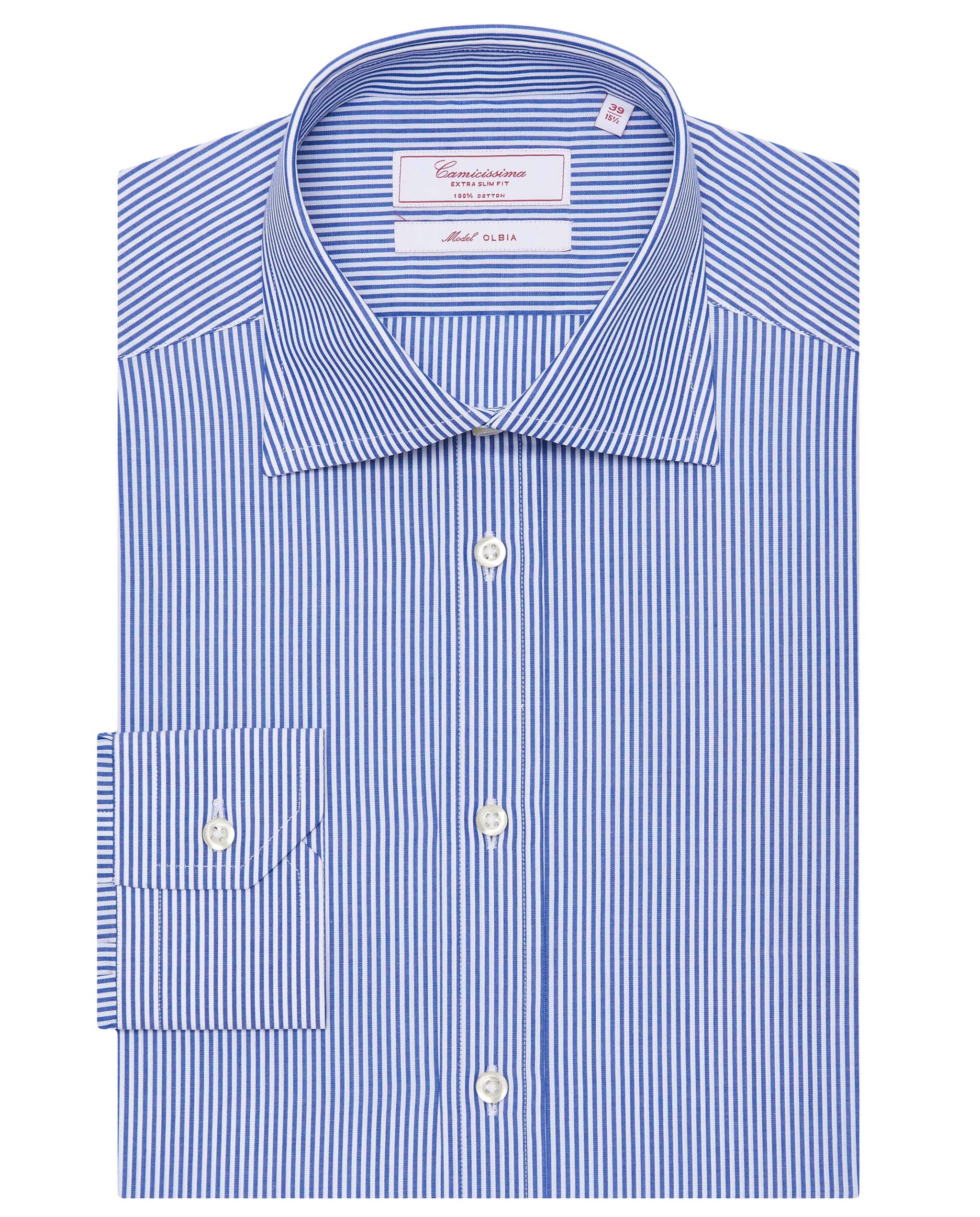 Camicissima Fancy Camicia Blu a Righe Slim Fit Manica Lunga