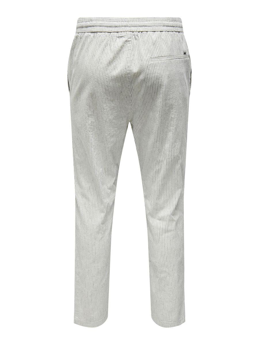 Only & Sons Onslinus Crop Pantaloni Lino Uomo M Teak