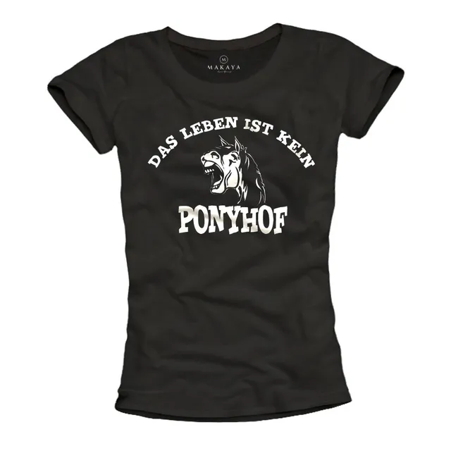 MAKAYA T-Shirt Donna cavallo L cotone letto di rose