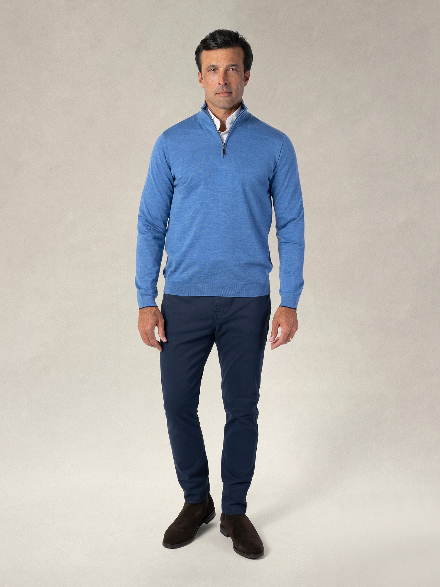Robert Talbott Eastwood maglione Sky Blue M merino