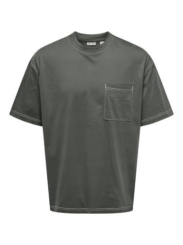Only & Sons Larry T-Shirt Uomo Grigio XL Cotone
