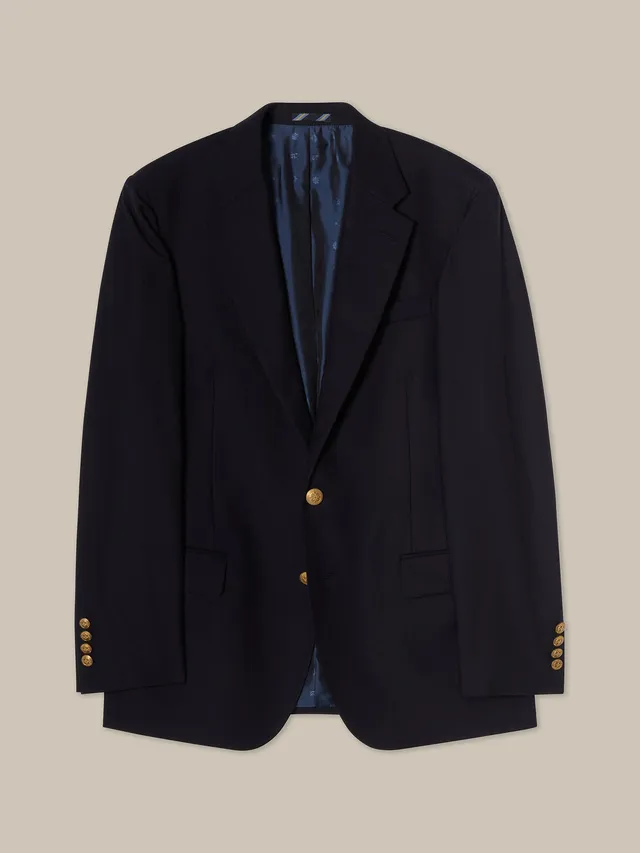 Robert Talbott Booth blazer lana navy monopetto 40R