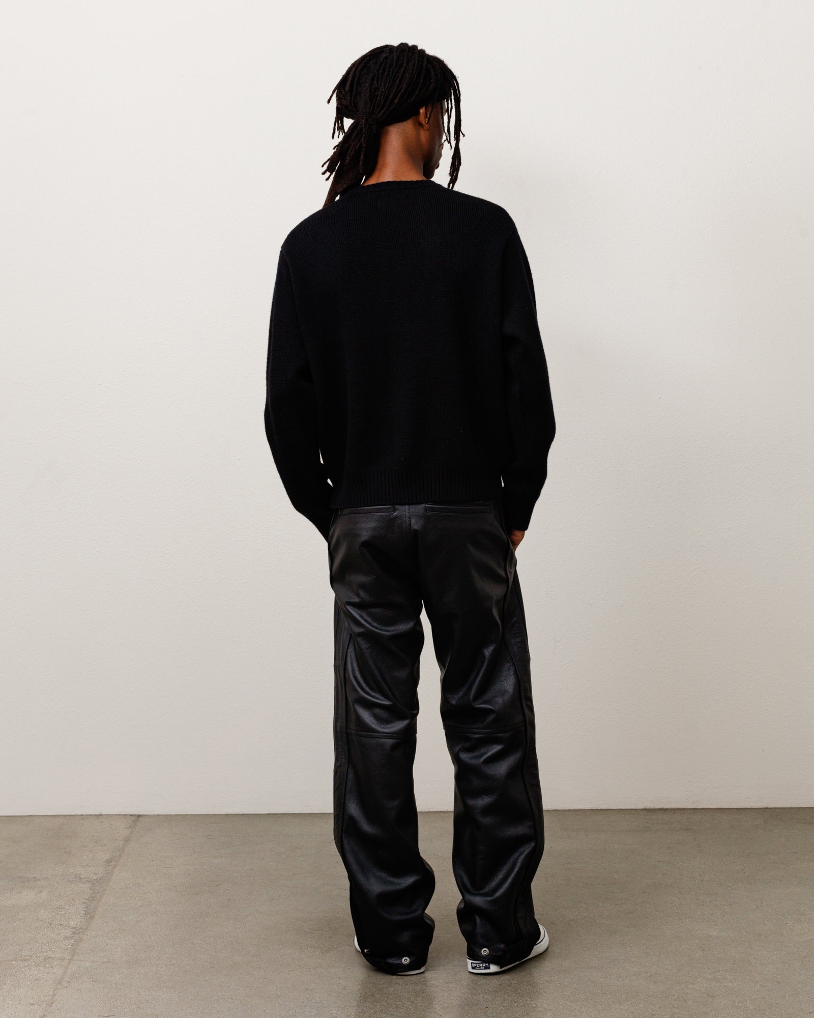 Stussy Pantaloni Moto in Pelle pantaloni pelle Black