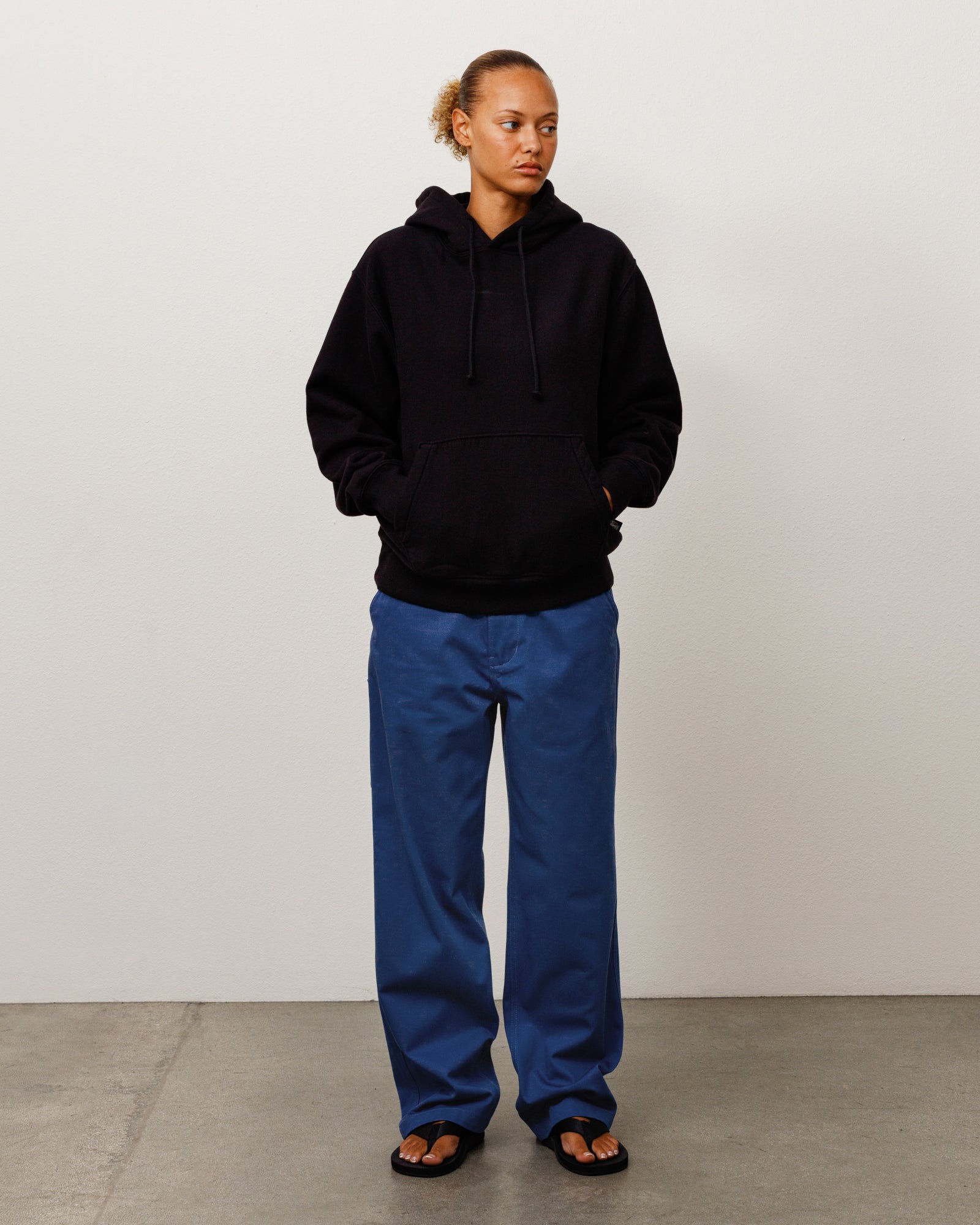 Stussy Fleece Hoodie Felpa Cappuccio Black cotone 530gsm