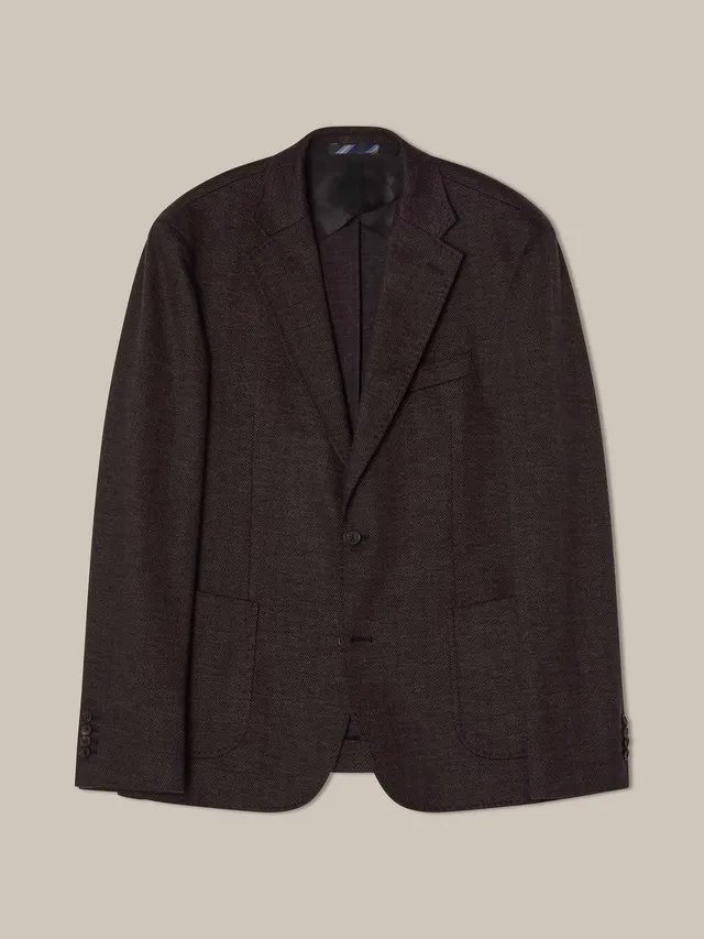 Robert Talbott Wright Blazer Lana Marrone 42 Pied-de-poule