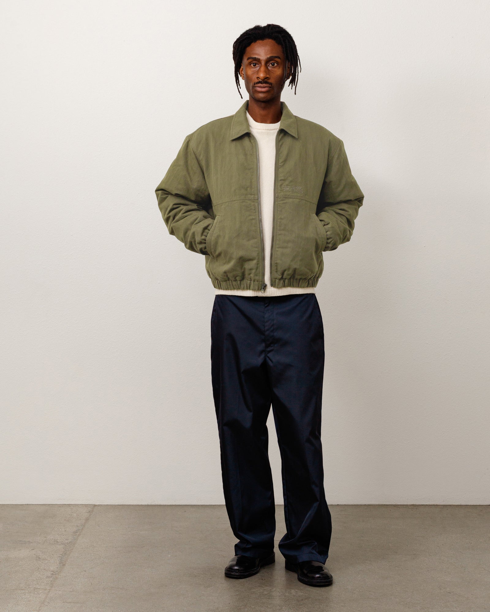 Stussy Nyco Collared Work Jacket giacca verde imbottita