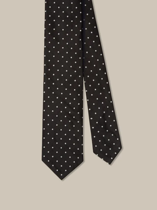 Robert Talbott Newman 7 Fold cravatta seta nera jacquard