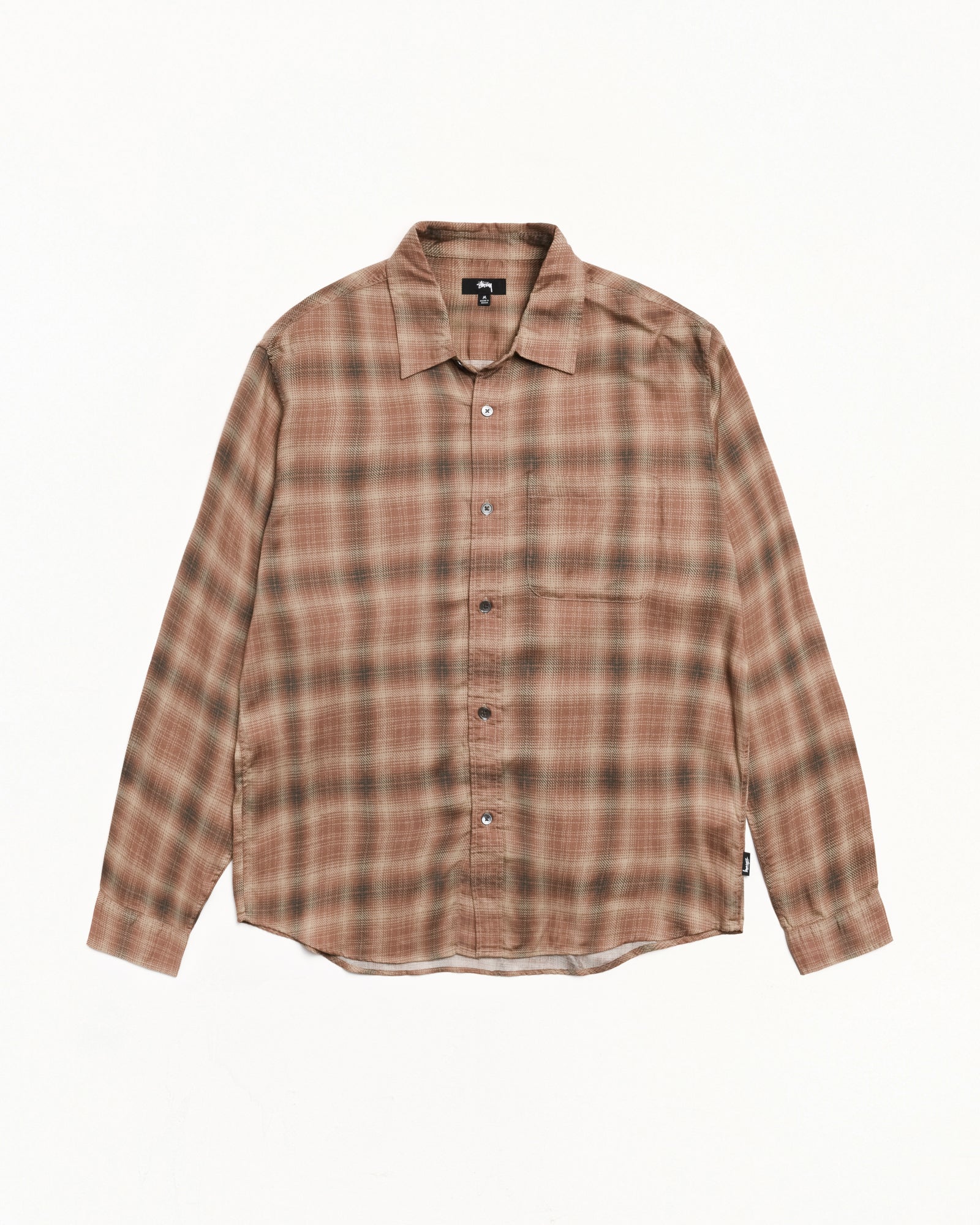 Stussy Matthew camicia brick quadri Tencel relaxed fit