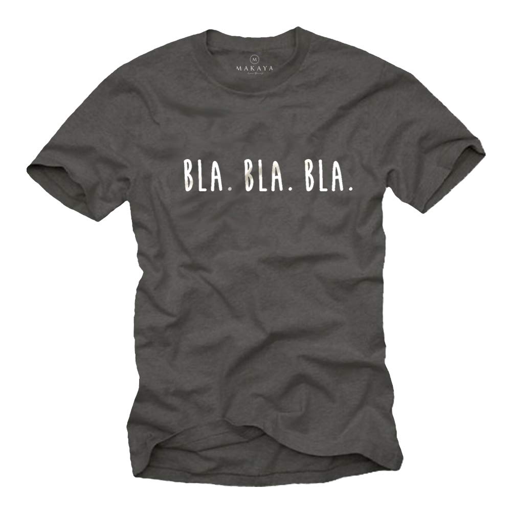 MAKAYA Bla Bla Bla T-Shirt Uomo M Cotone Scritte
