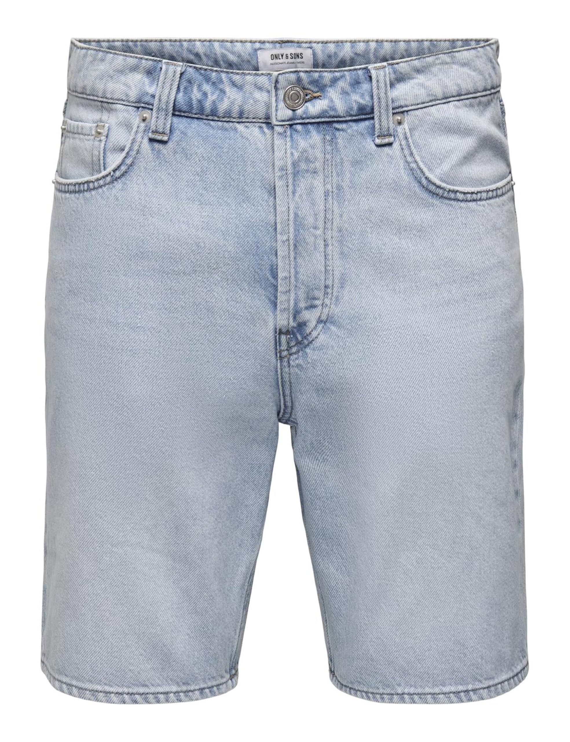 Only & Sons shorts denim uomo blu chiaro mix