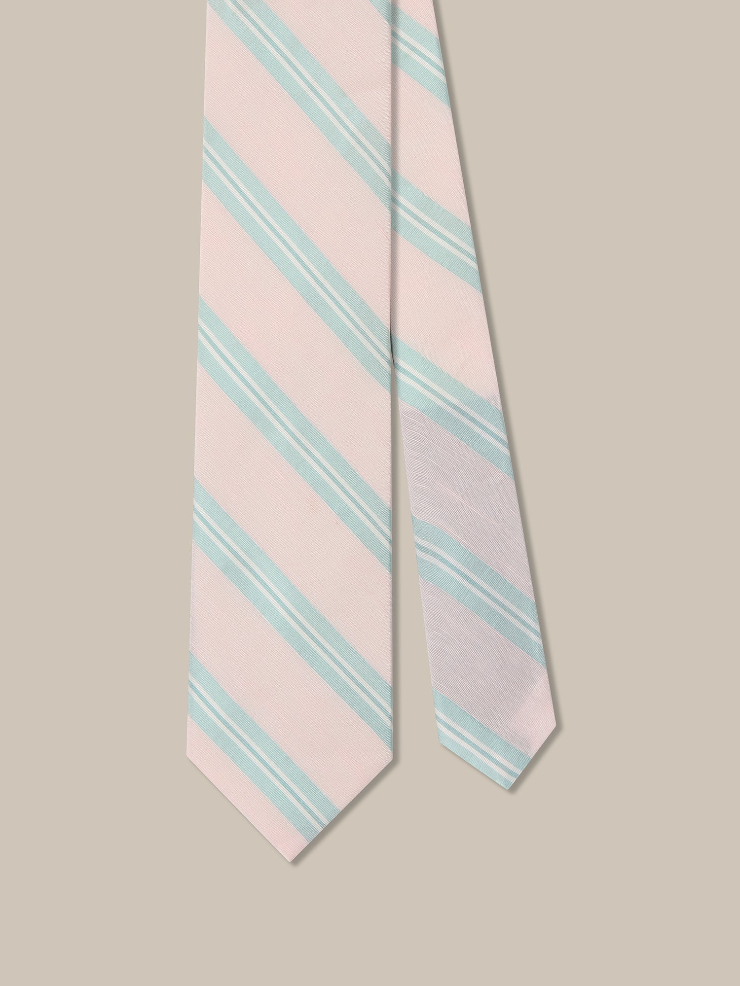Robert Talbott Robert Silk Linen Stripe cravatta seta rosa REG