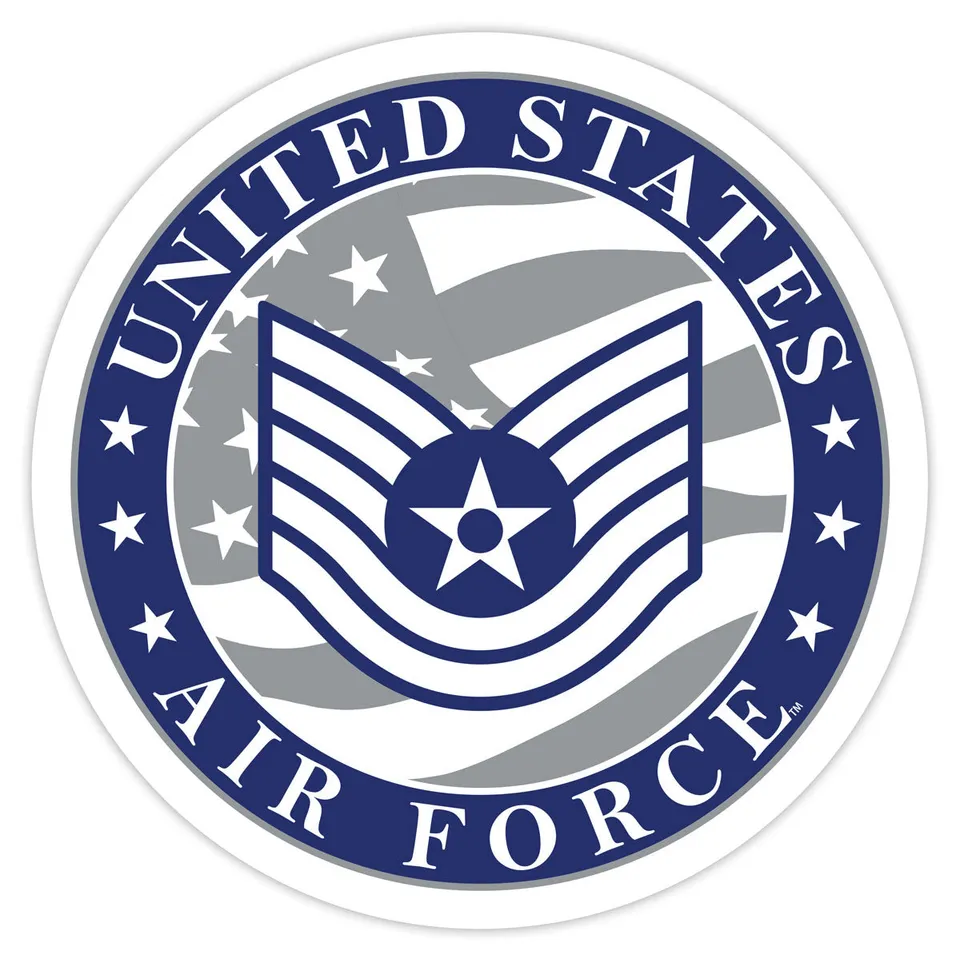 7.62 Design Automotive US Air Force E-6 decal 3.5" vinile