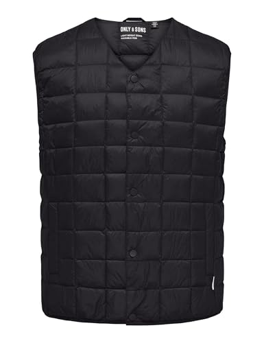 Only & Sons Onsgavin Life Gilet Trapuntato Uomo L Nero
