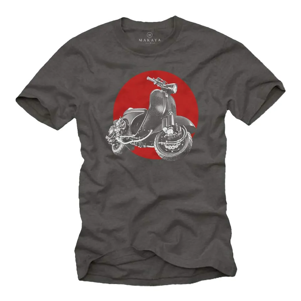 Makaya Vintage Tuning Scooter T-Shirt Uomo Cotone