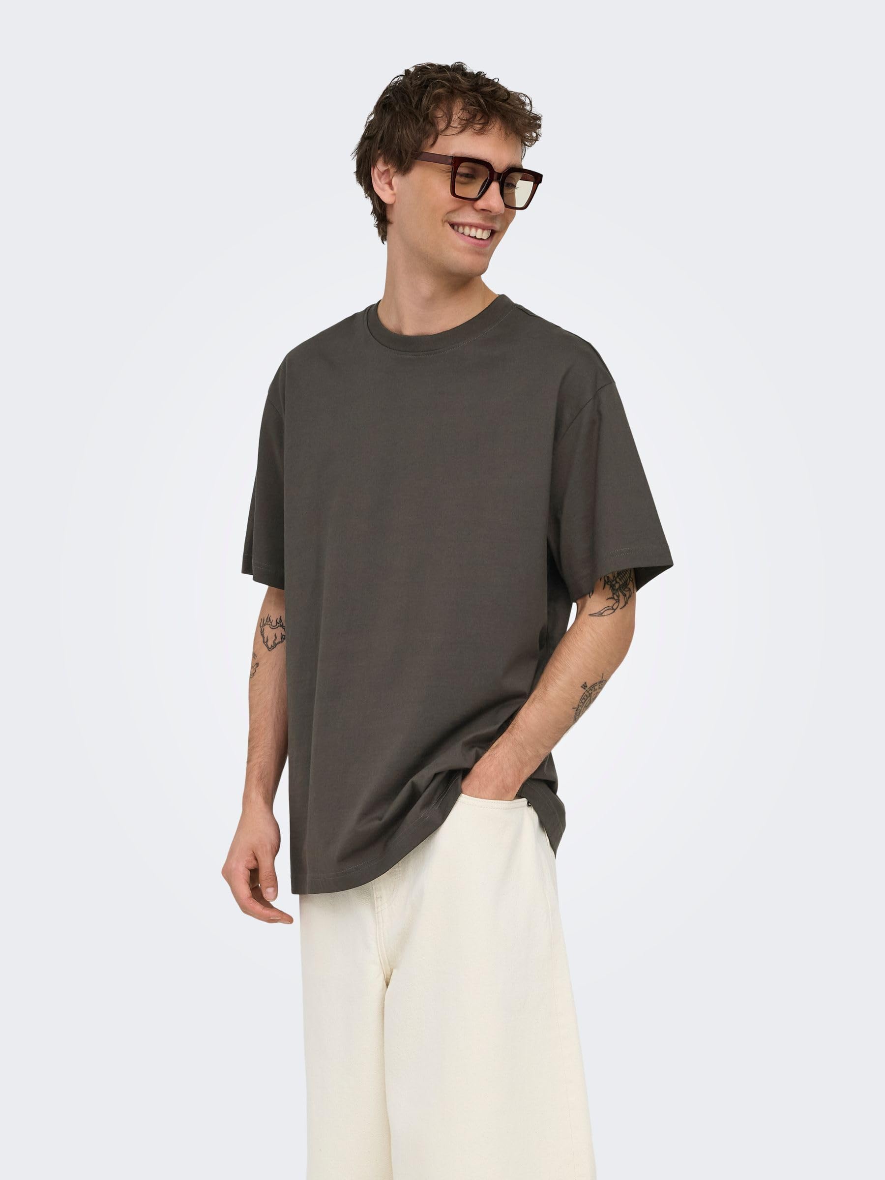 Only & Sons Onsfred t-shirt marrone XL manica corta uomo