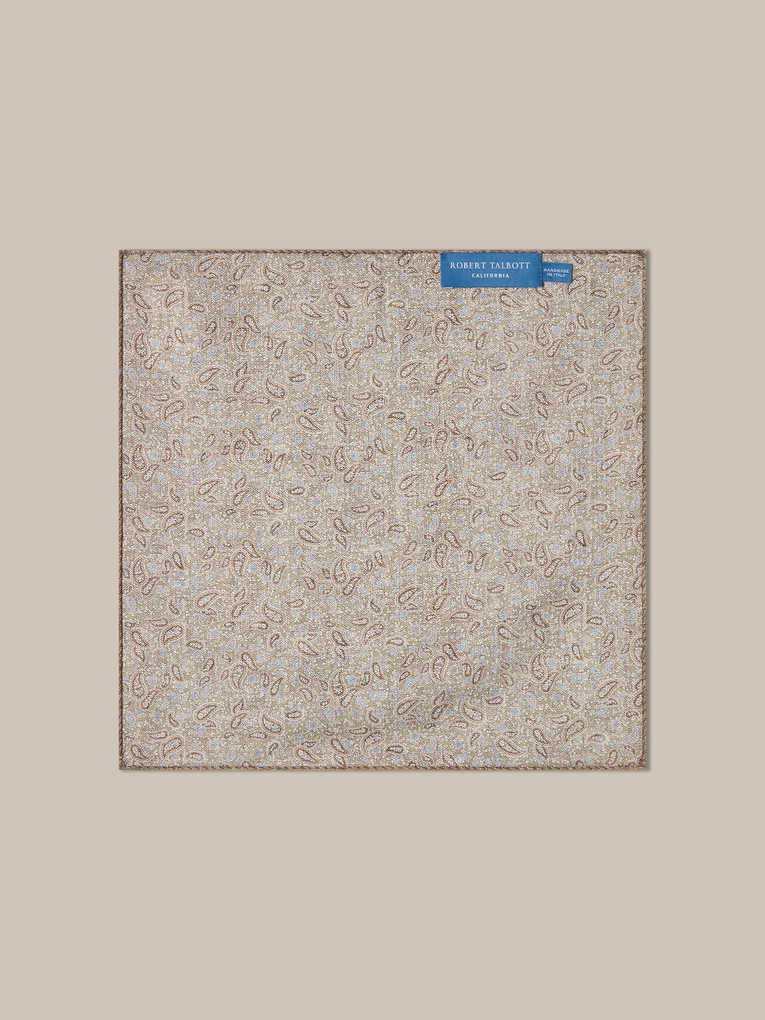 Robert Talbott Colton pochette seta verde reversibile OS