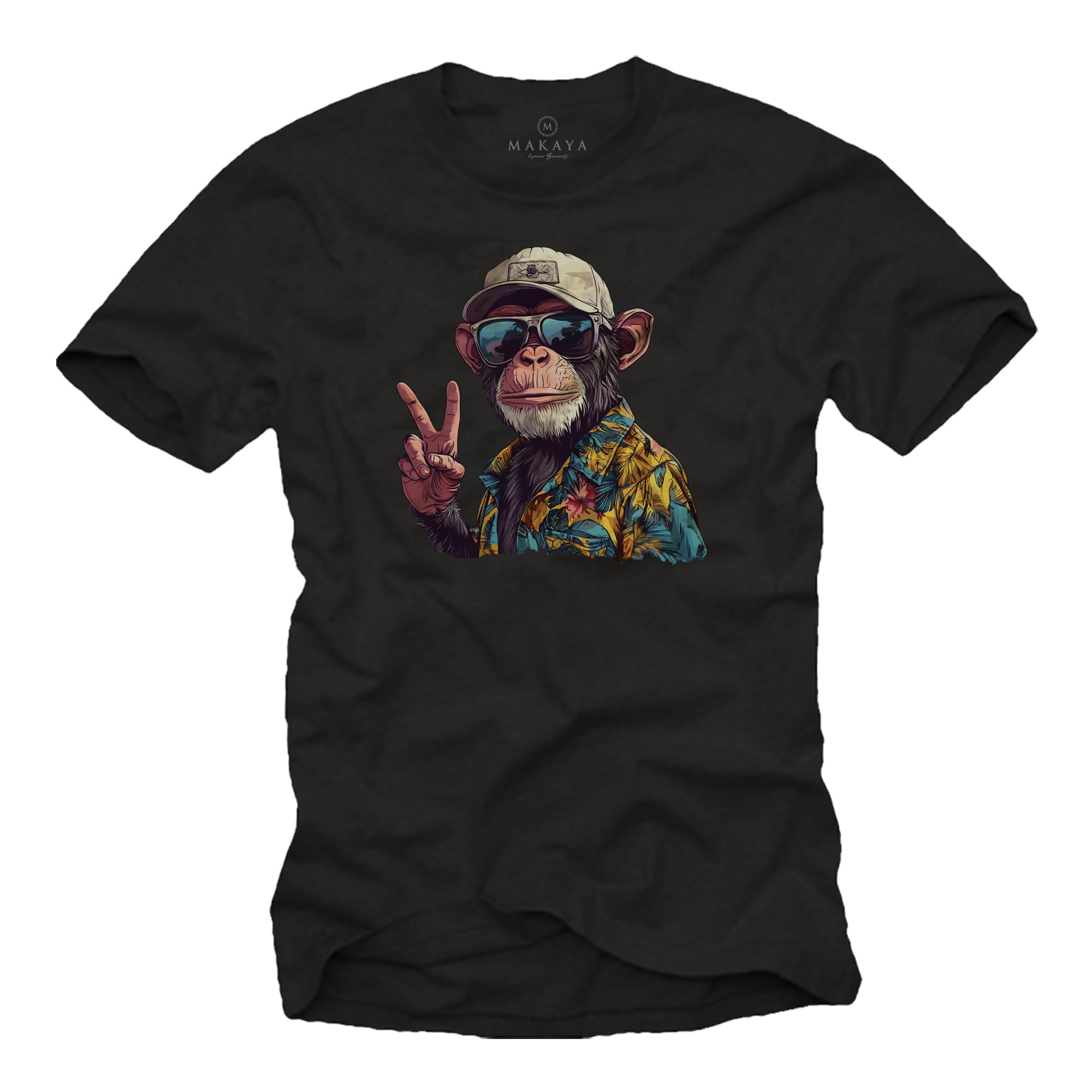 MAKAYA Monkey maglietta uomo XXL 100% cotone scimmia