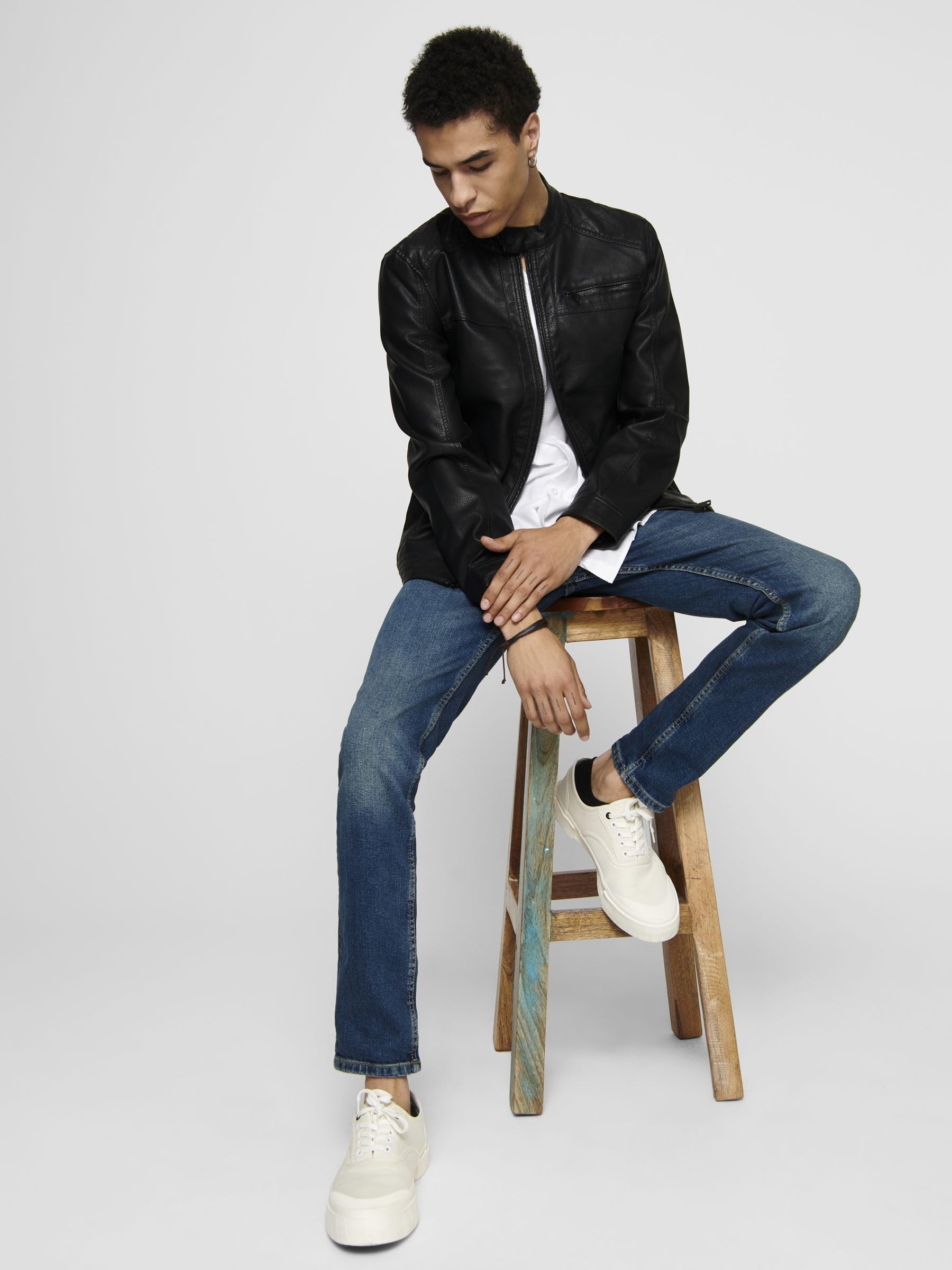 ONLY & SONS Onsal Pu Giacca Ecopelle Nero Trapuntata