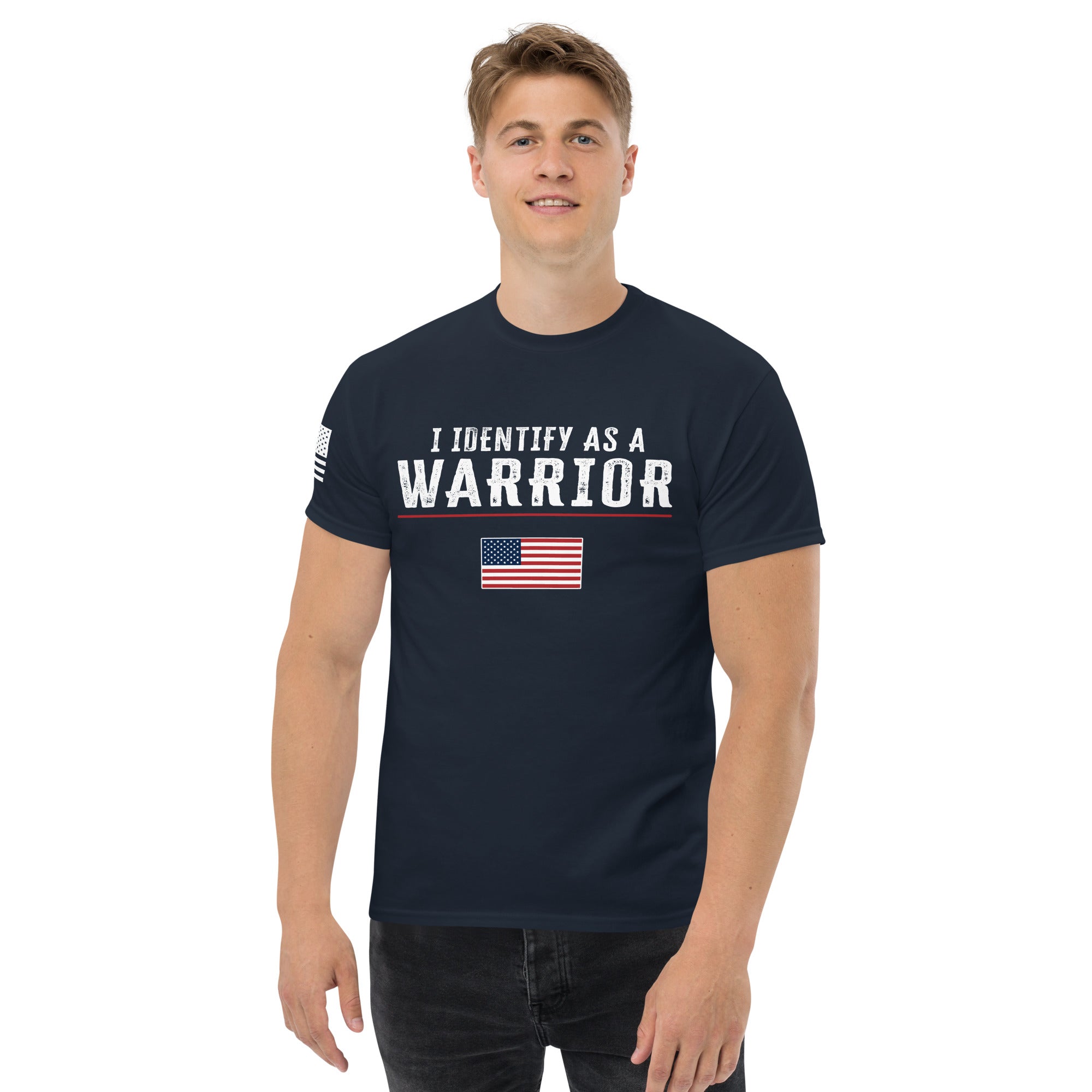 7.62 Design Warrior maglietta uomo blu cotone bandiera