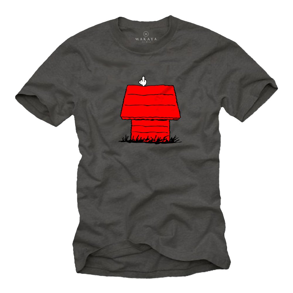 MAKAYA Dog T-Shirt Uomo Stampa Cane 100% Cotone
