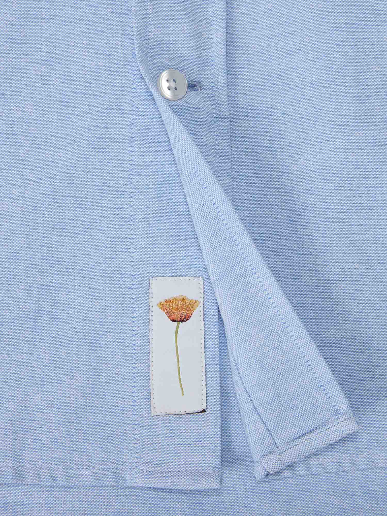 Robert Talbott Harrison camicia oxford uomo azzurro cotone